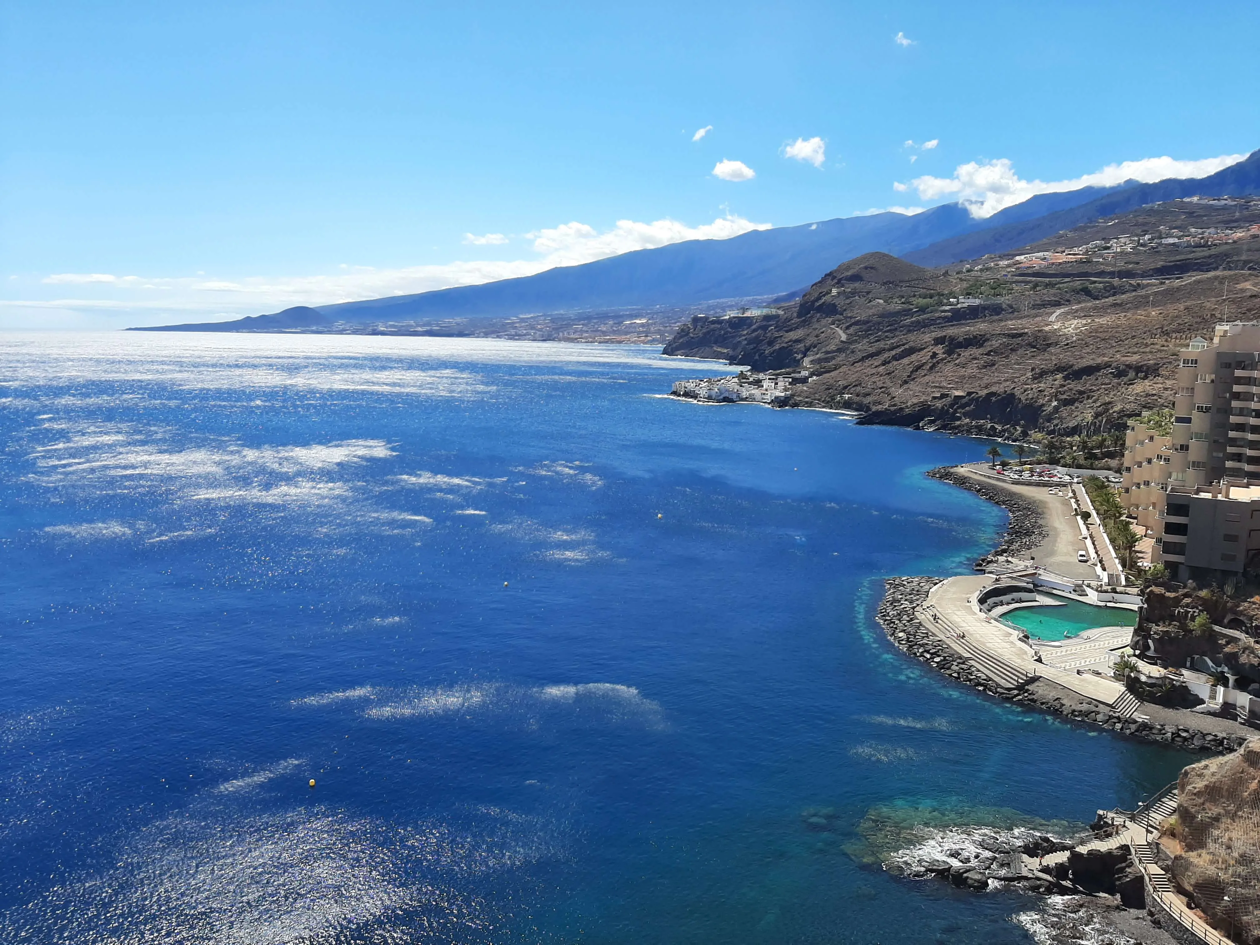 Eastern coast of Tenerife from above, natural pools and Radazul harbour