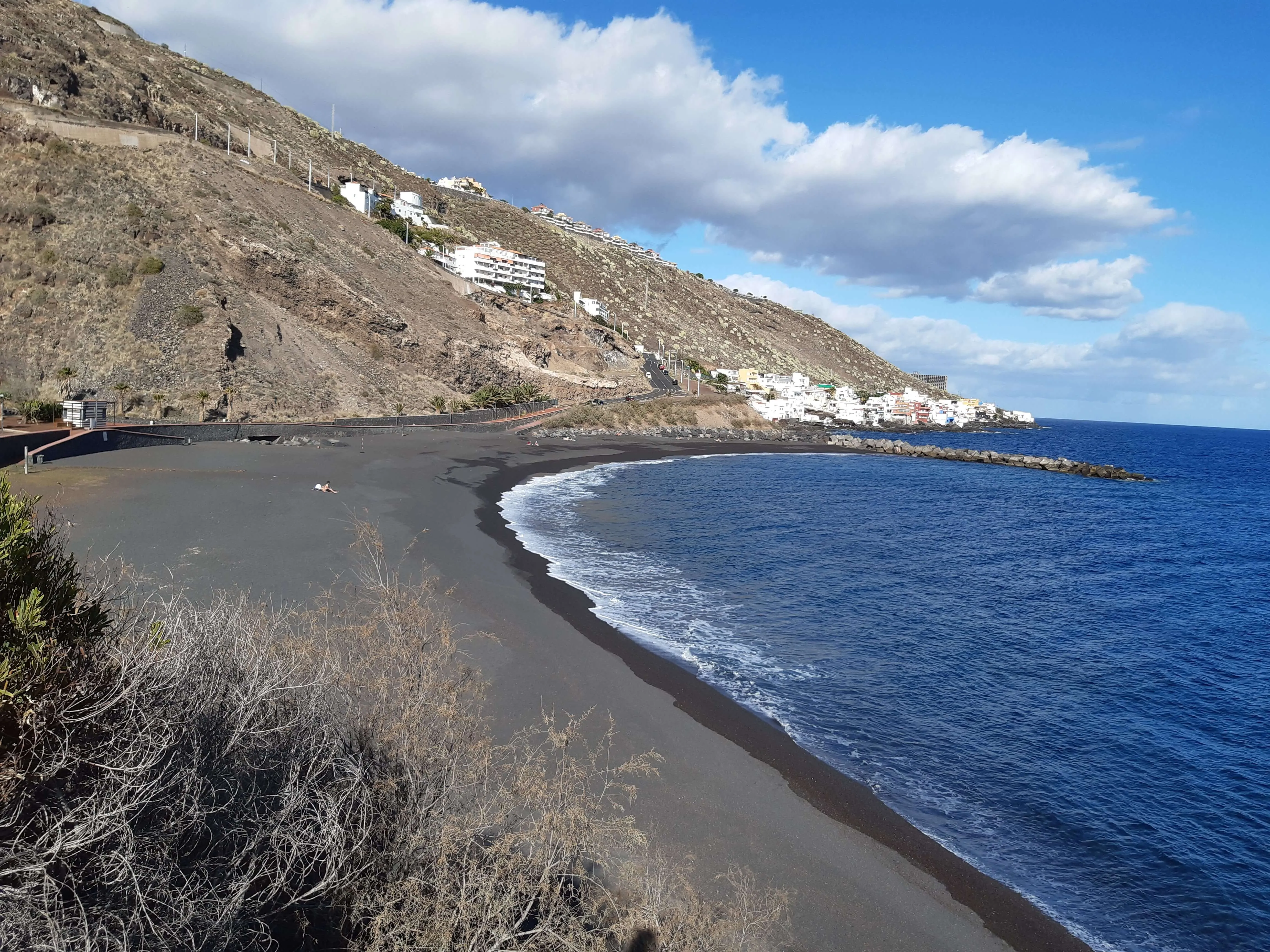Playa de la Nea — black-sand beach near the apartment
