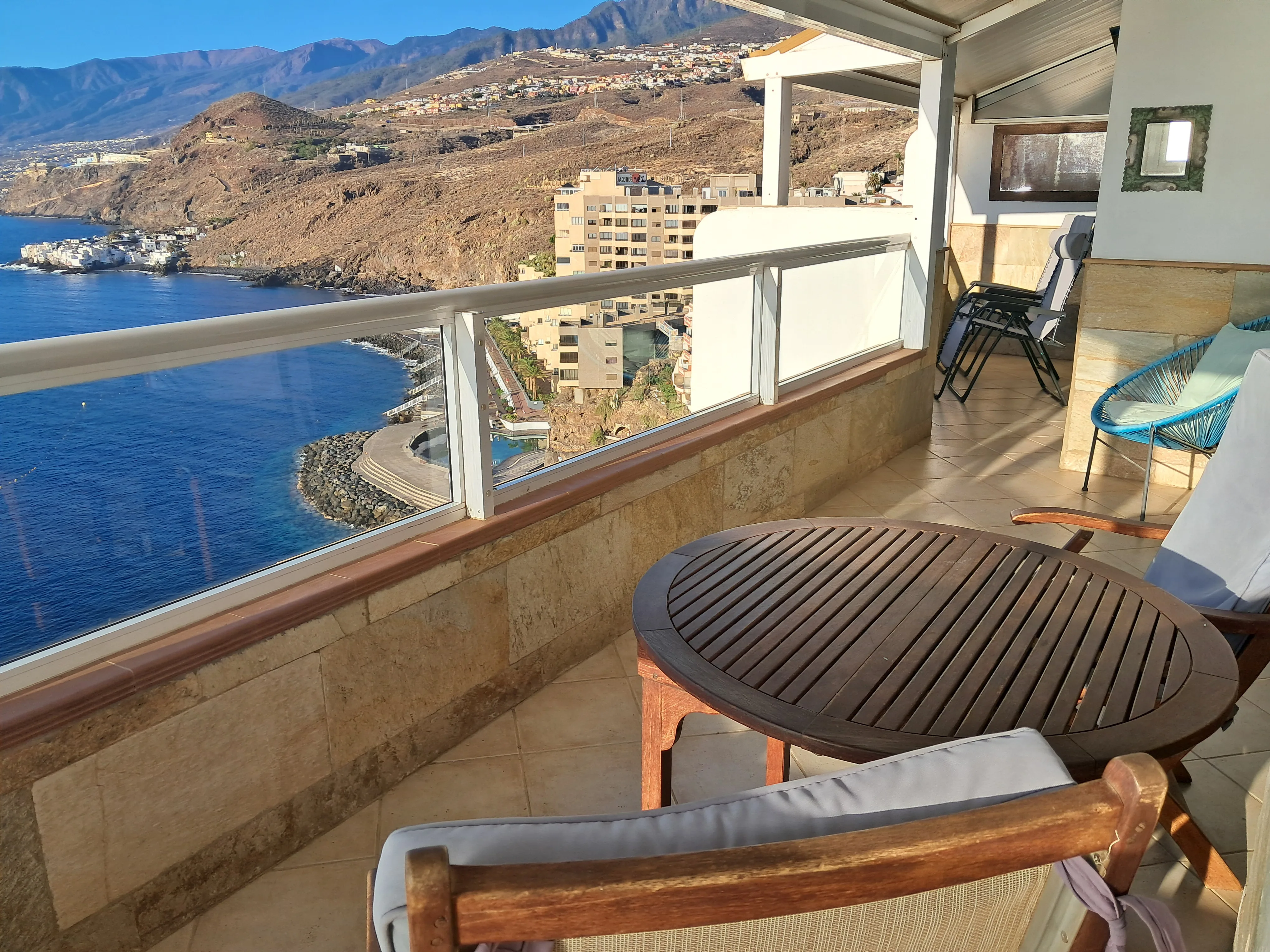 Two deckchairs on the You & the Ocean terrace facing the Atlantic